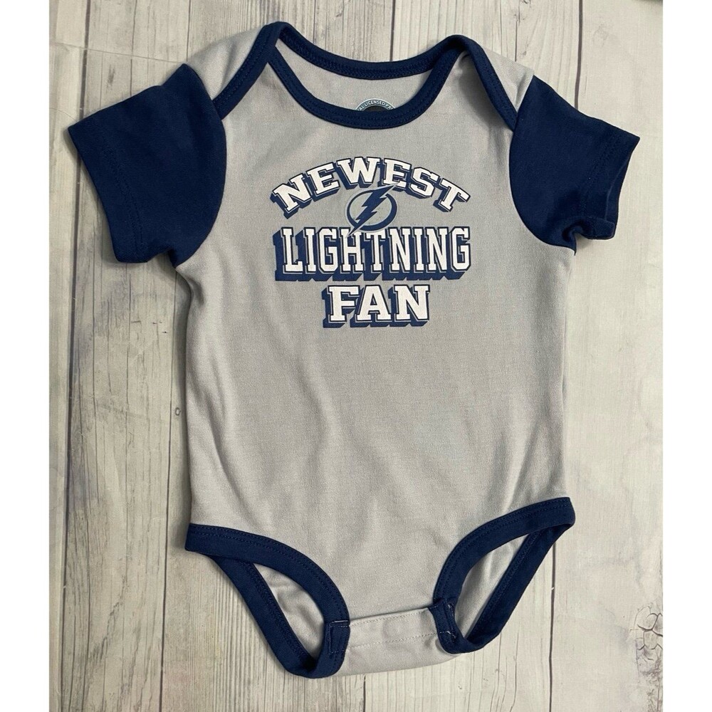 NHL Tampa Bay Lightning Hockey Baby Onesie Bodysuit Outfit, Size 3-6 months